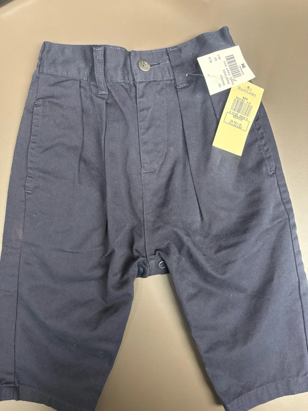 Polo Ralph Lauren Baby Boys 6-12M Navy Pleated Twill Pants NWT